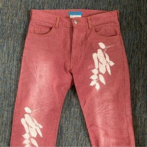 Hand-Painted Red Chinos Vintage